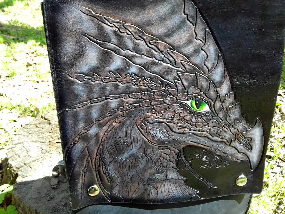 Leather backpack dragon Hipster backpacks Office backpack | Etsy