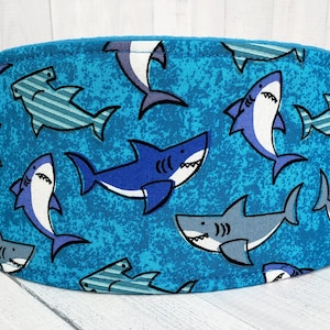 LAST ONE 24-30" girth - Male Dog Belly band - dog diaper - Washable and Reusable - Male dog wrap - Sharks - In Stock