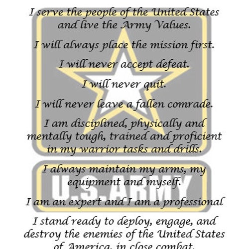 Soldiers Creed DECAL clear Sticker - Etsy