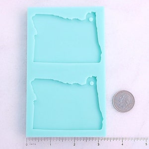 Oregon State Keychain Mold, 2 7/8&quot; Wide x 2 1/4&quot; Tall x 1/8&quot; Deep Oregon State Mold, Drilled Shiny Oregon State Mold