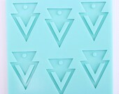 Double Triangle Boho Pendant Mold, Geo Print Resin Mold, Geo Pendant Mold, Shiny Jewelry Mold, Angular Mold, Southwestern Mold, Tribal Mold