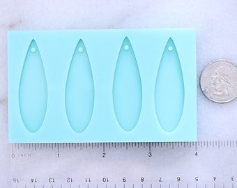 Shiny Narrow Teardrop Epoxy Resin Mold, Skinny Teardrop Mold, Teardrop Earrings Mold, Drop Earrings Mold, Thin Teardrop Mold