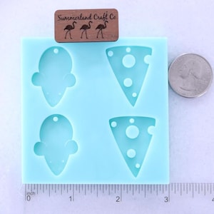 Mouse and Cheese Drop Earrings Mold, Mouse Earrings Mold, Mouse Charm Mold, Etched Mouse Earrings Mold, Cheese Earrings Mold