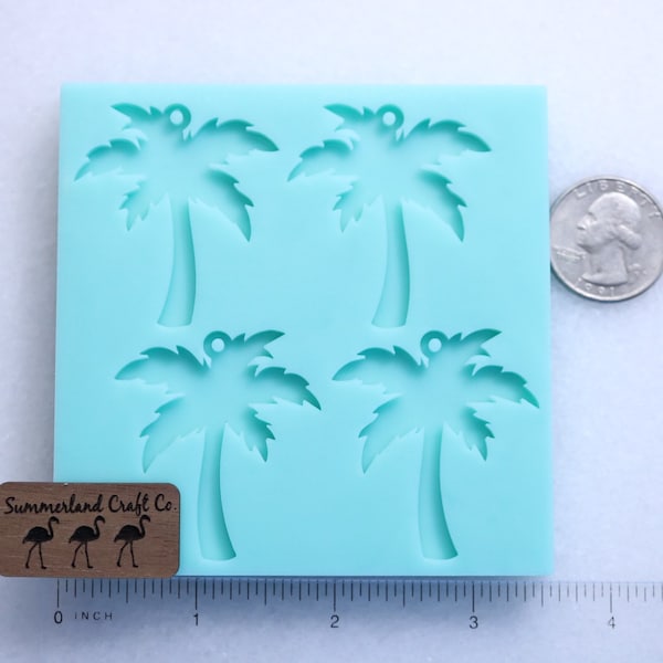 Shiny Palm Tree Earrings Mold, Palm Tree Pendant Mold, Palm Tree Drop Earrings Mold, Palm Tree Jewelry Earrings Mold, Palm Tree Drop Mold