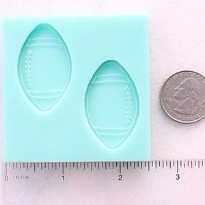 Shiny Etched 1.5 Inch UNDrilled Football Shape Mold, Football Cabochon Mold, Football Mold, Football Jewelry Mold