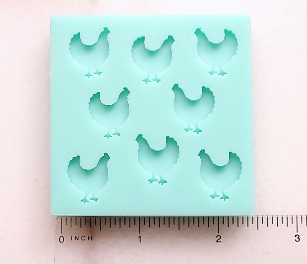 Hen Stud Mold, Hen Jewelry Mold, Hen Earring Mold, Hen Cabochon Mold,…