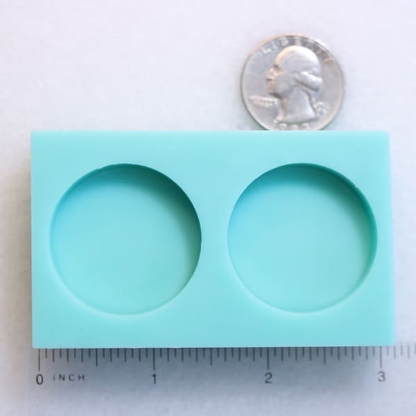 Shiny 1.25” in Diameter x 1/4” Deep Undrilled Coin Shape Mold, Flat Round Resin Mold, Flat Circle Pendant Mold, Coin Shape Mold