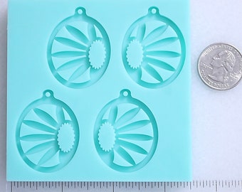 Open Flower Pendant Mold, Flower Jewelry Mold, Shiny Flower Pendant Mold, Flower Drop Mold, Flower Cutout Jewelry Mold