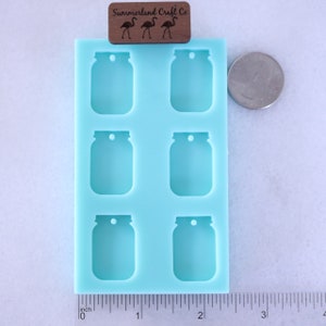 1” Mason Jar Earrings Mold, Mason Jar Charm Mold, Mason Jar Drop Earrings Mold, Mason Jar Jewelry Mold, Mason Jar Pendant Mold