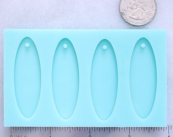 2" Narrow Oval Pendant Mold, Shiny Oval Resin Mold, Oval Drop Mold, Basic Shape Mold, Shiny Oval Jewelry Mold, Jewelry Pendant Mold