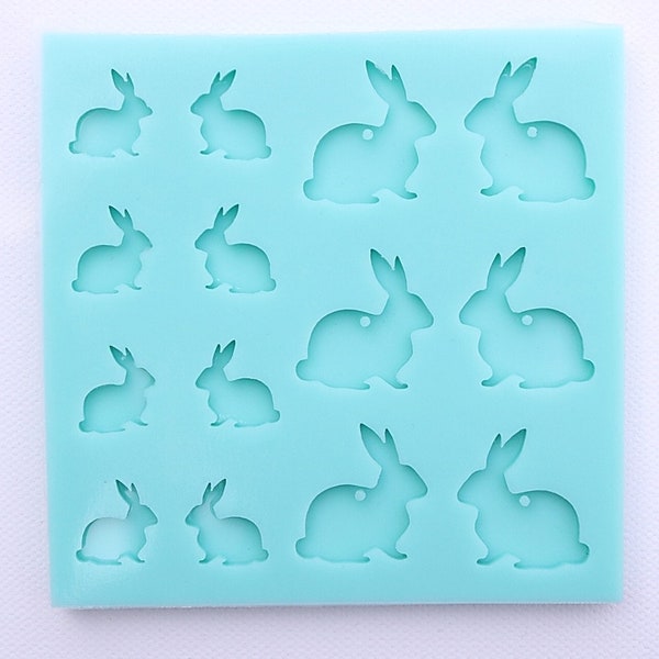 Sitting Bunny Jewelry Mold, Bunny Mold, Easter Mold, Easter Bunny Mold, Rabbit Mold, Bunny Earring Mold, Bunny Stud Mold, Bunny Pendant Mold