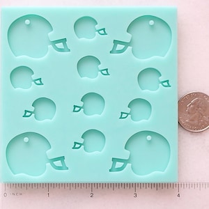 Shiny Football Helmet Stud & Drop Earrings Mold, Epoxy Resin Mold For Sports Earrings, Football Pendant Mold, Football Jewelry Mold