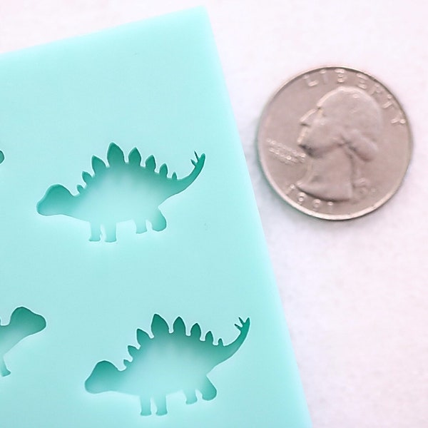 Stegosaurus Stud Earrings Mold, Dino Stud Earrings Mold, Dinosaur Shape Stud Earrings Mold, Silicone Mold for Resin, Dinosaur Earrings Mold