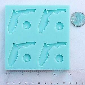 Florida Pendant Mold, Shiny Florida Drop Mold, FL State Mold, Florida Jewelry Mold, FL Jewelry Mold, State Jewelry Mold, Shiny Florida Mold