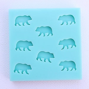 Tiny Bear Stud Mold, Bear Jewelry Mold, Bear Earring Mold, Bear Cabochon Mold, Tiny Mold, Bear Stud Earring Mold, Boho Stud Mold