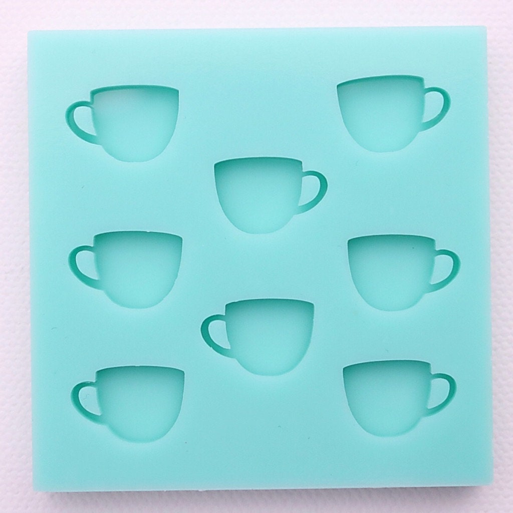 Tea Cup Embeds 2 Cavity Silicone Mold 5333