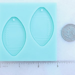 Shiny 2 Inch Etched Football Shape Pendant Mold, Football Shape Drop Mold, Football Drop Mold, Football Mold, Football Jewelry Mold