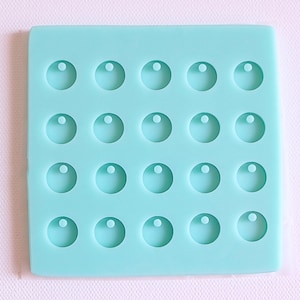 Shiny Drilled Coin Shape Mold, Flat Round Charm Resin Mold, Shiny Silicone Mold, 1/2 inch Circle Mold, Flat Circle Mold, Coin Stud Mold
