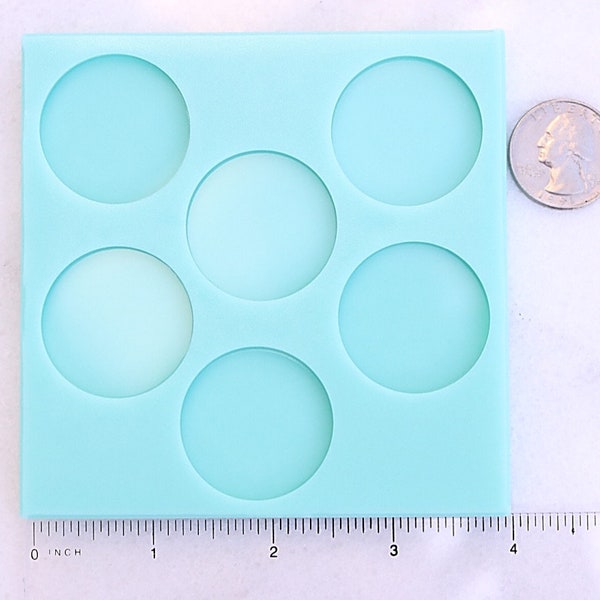 Shiny UNdrilled 1.25 inch Coin Shape Mold, Flat Round Cabochon Mold, Shiny Silicone Mold, 1-1/4 inch Circle Mold, Flat Circle Mold