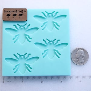Shiny Bee Earrings Mold, Bee Pendant Mold, Bee Drop Earring Mold, Bee Charm Mold, Honeybee Jewelry Mold, Honeybee Drop Mold