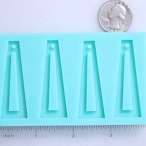 Open Skinny Trapezoid Shape Pendant Mold, Open Trapezoid Drop Earrings Mold, Open Trapezoid Drop Mold, Shiny Boho Drop Earrings Mold