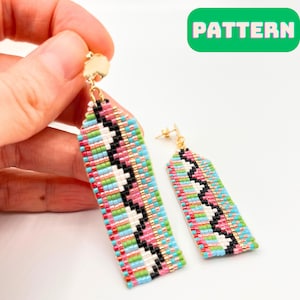 Beaded Earrings Pattern and Tutorial- Handmade Delica Miyuki Loom Technique DIY Dangle Earrings, Craft Your Unique Jewelry Design, PDF File
