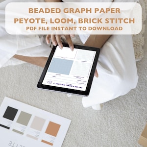 Beading Project Planner, Digital workshop supplies, Miyuki Beading Creative Patterns, Peyote project, loom technique, brick stitch pattern