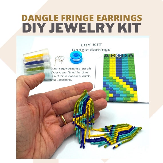 Jewelry Kit for Adults, Making Dangle Beaded Earrings and Tutorial