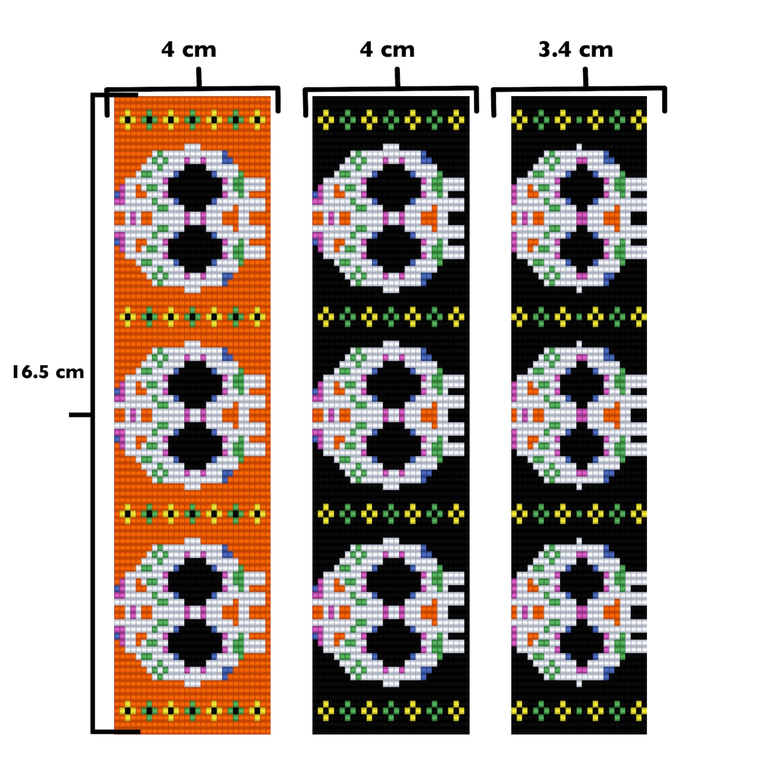 Halloween Loom Bracelet Pattern: Miyuki Catrina Skeleton (PDF Download ...