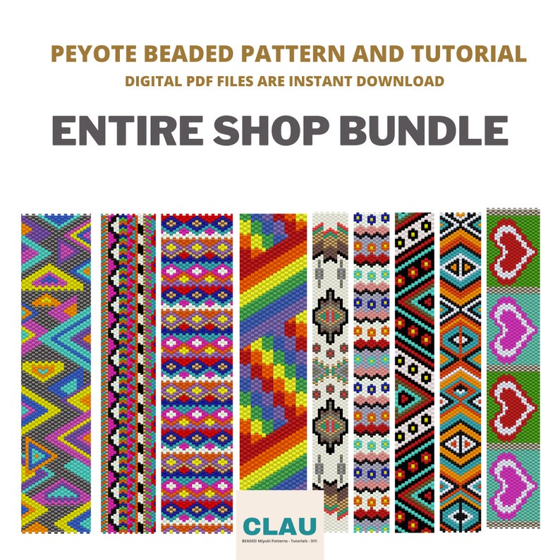 Entire Shop Beaded Patterns and Tutorials Bundle 100 Designs Even and