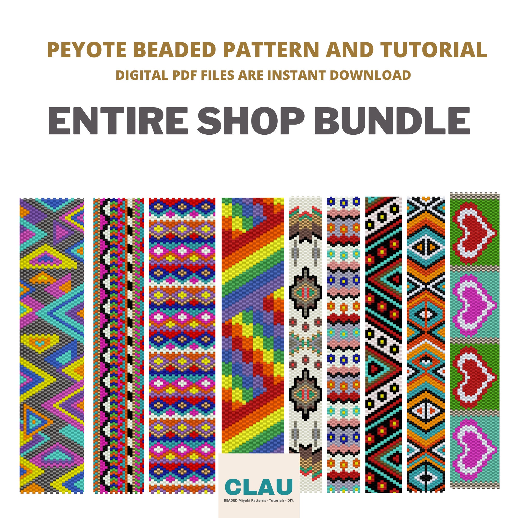 Entire Shop Beaded Patterns and Tutorials Bundle 100 Designs Even and