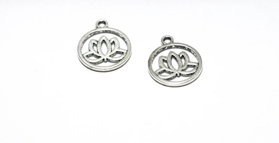 Lotus Flower Tibetan Silver Charm Findings Jewelry Supply - Tibetan Silver Flower Pendant Lotus Flower Tibetan Silver Charm Findings Jewelry Supply - Tibetan Silver Flower Pendant