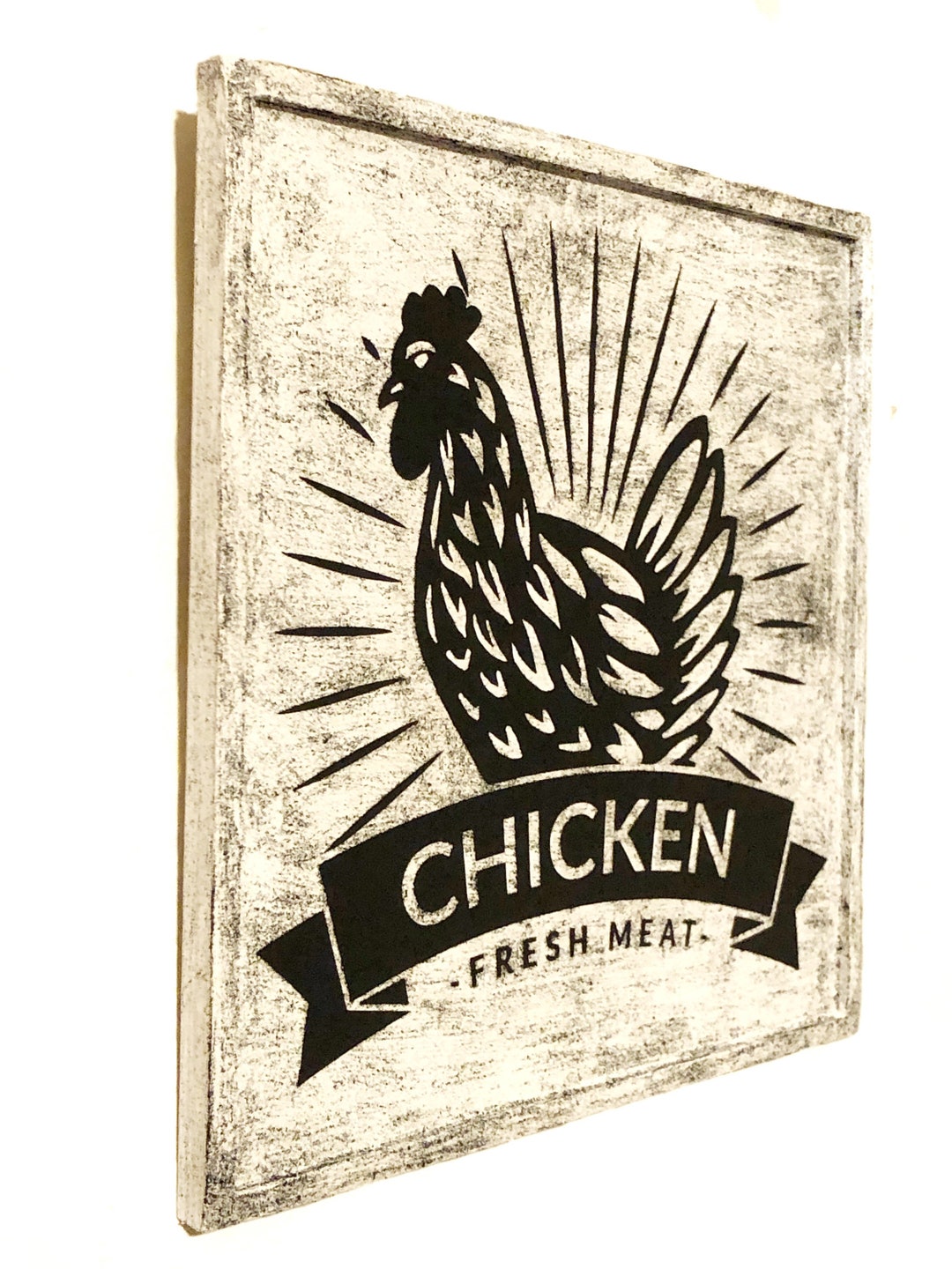 Chicken Fresh Meat, Chicken Sign, House Warming, Kitchen Sign, Chicken ...