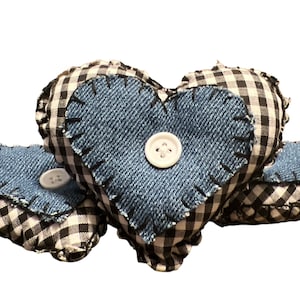 Heart, bowl filler, heart bowl filler, primitive, primitive heart, rustic heart, country heart, home decor, shabby chic, denim, gingham