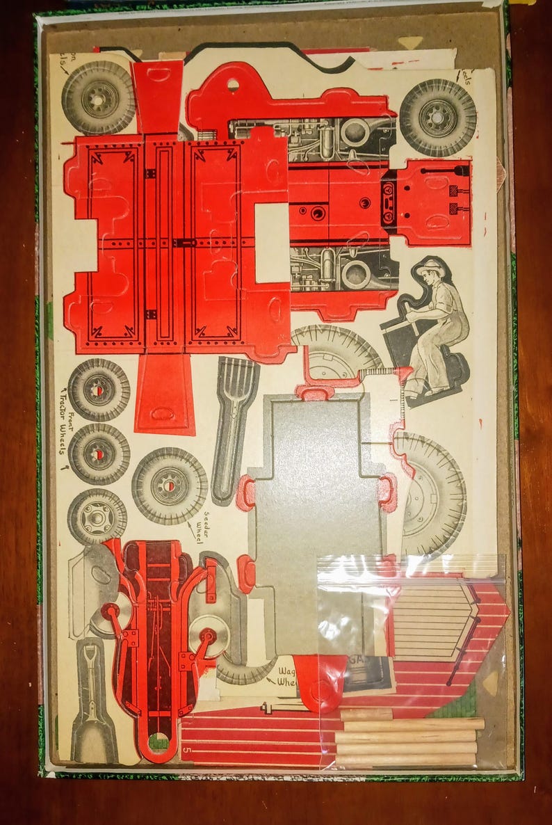 Vintage Built-rite Set: Mint in Box Barn Set, Unpunched, With Animals ...