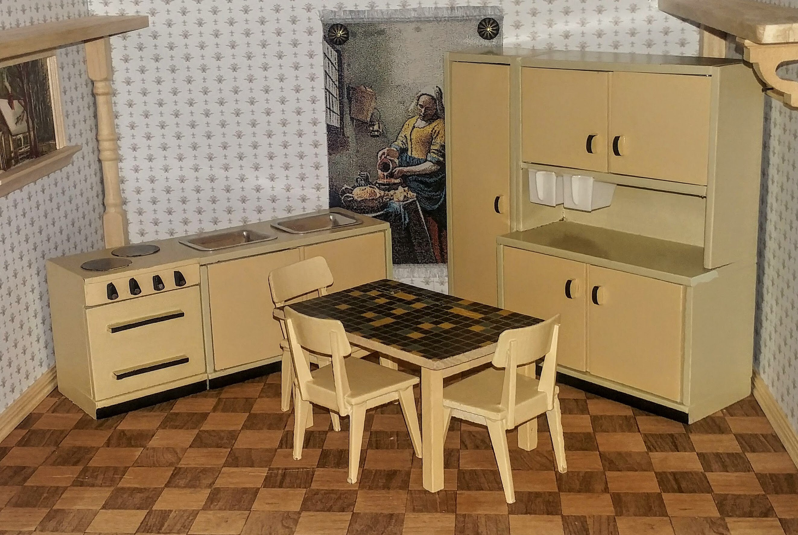 German Dollhouse Vintage Kitchen 1940s Very Good Condition