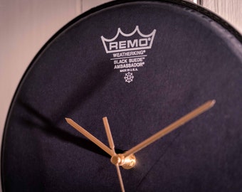 Remo Ebony Drum Head Clock