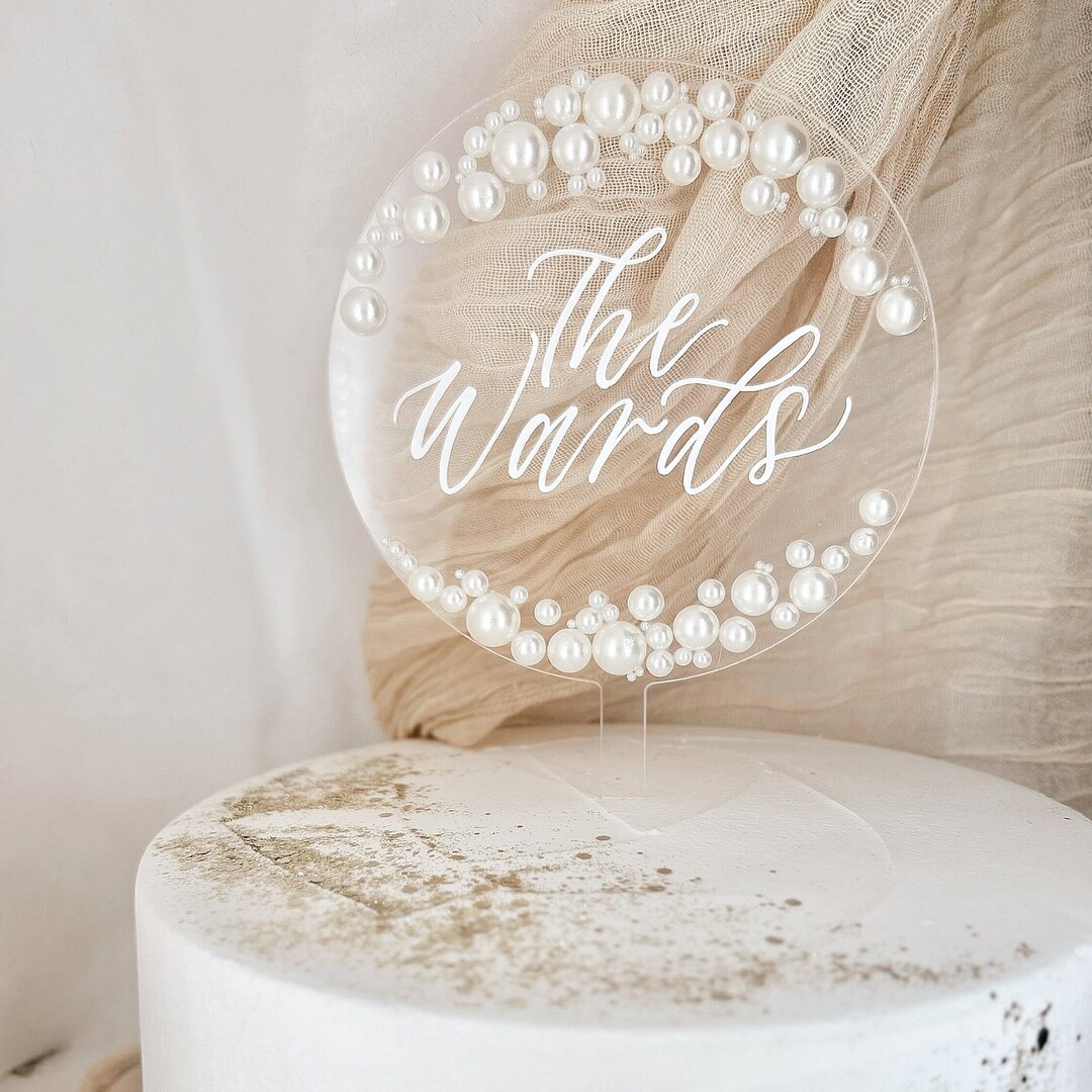 Pearl Acrylic Cake Topper Acrylic Wedding Cake Topper Pearl Cake Topper