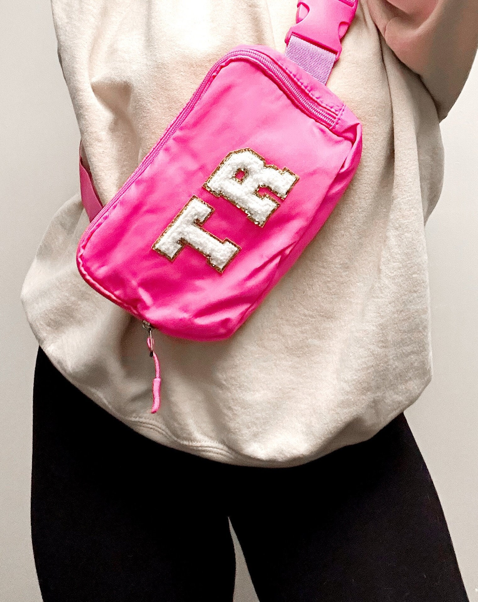 Monogrammed Belt Bag - Sprinkled With Pink