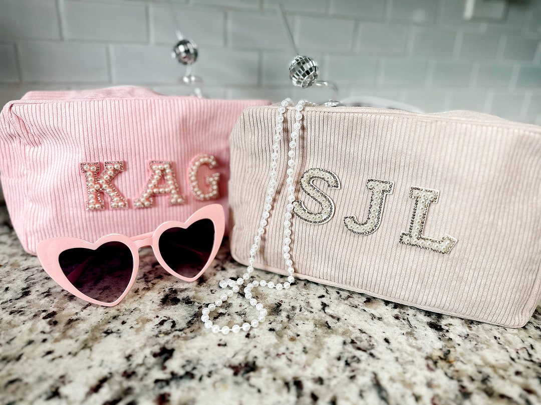 Initial Makeup Bag Bachelorette Bags, Bridesmaid Makeup Bag