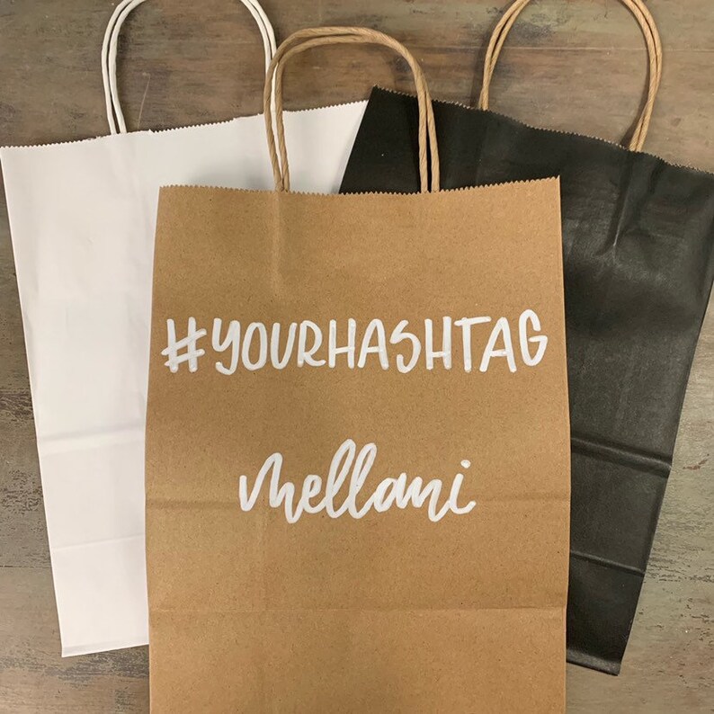 Custom Hashtag Bag Personalized with names wedding Etsy