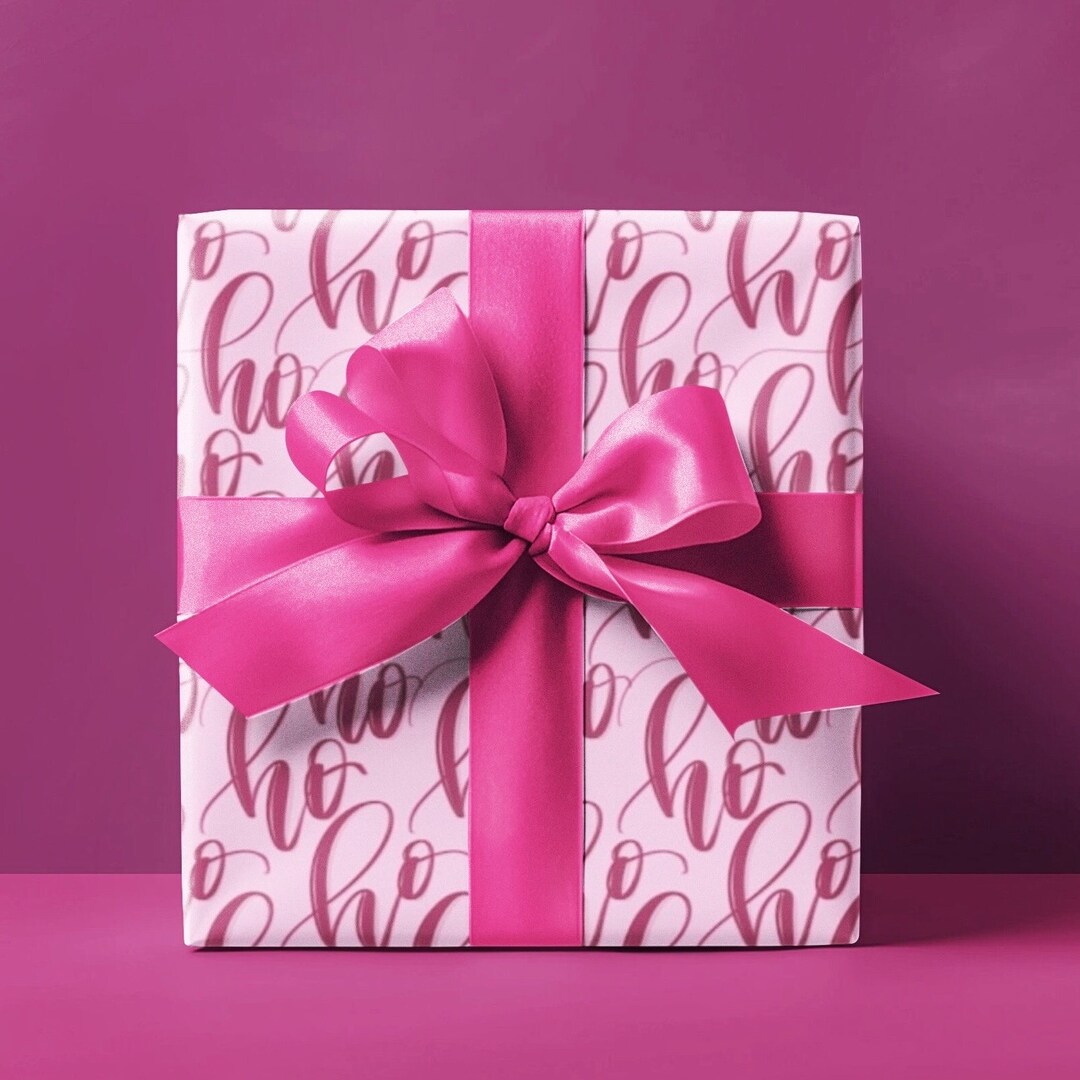 Pink Christmas Wrapping Paper Roll Holiday Gift Wrap Girly Christmas