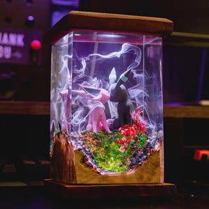 Mystic Night Creature Duo Resin Lamp