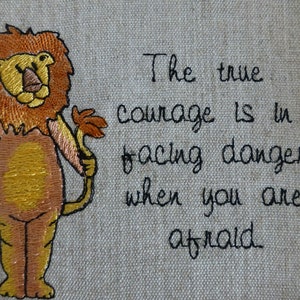 cowardly lion embroidery design, wizard of oz embroidery file, lion embroidery Dorothy&#39;s friend