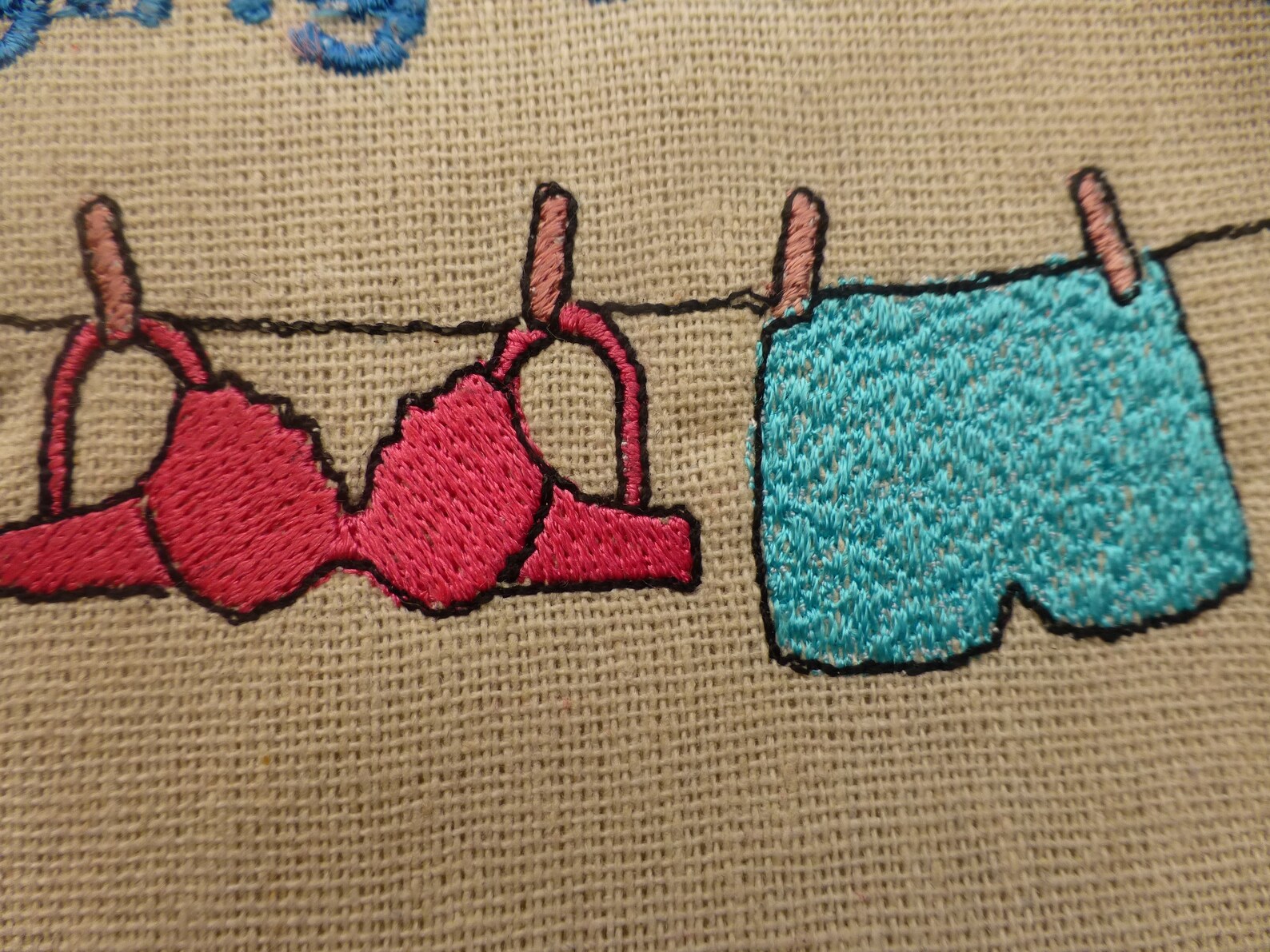 Washing Line Embroidery Design Laundry Clothes Line Machine Etsy