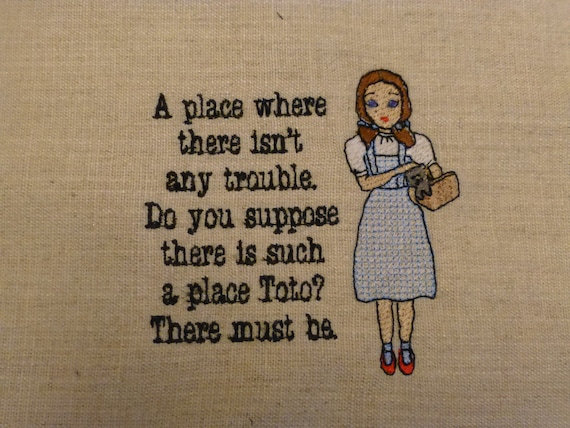 Wizard Of Oz Embroidery Design Dorothy And Toto Embroidery File.