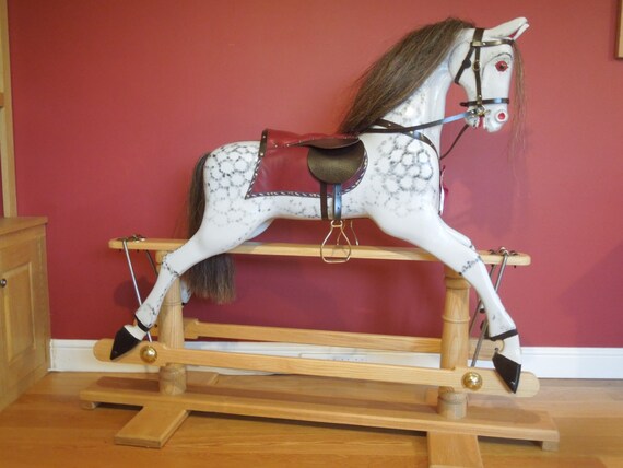 hand carved rocking horse
