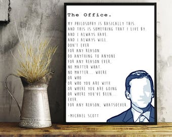 The Office Print, Michael Scott, Wall Art, Home Decor, Printable Art, Digital Art, Michael Scott Quote, Words To Live By