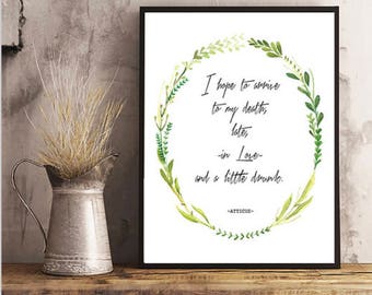 Atticus Quote, In Love, Wall Art, Home Decor, Green, Plants, Floral, Quote Art, Atticus, Atticus Print, Atticus Finch