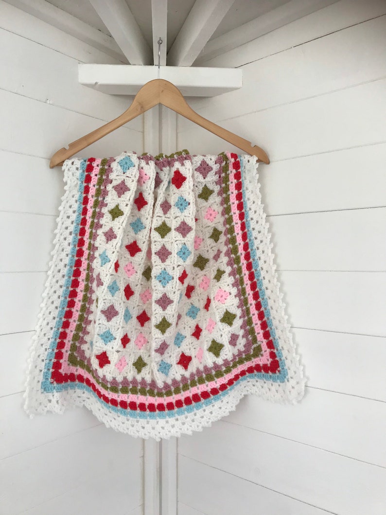 Baby blanket Crochet Blanket Cath Kidston inspired colours Etsy